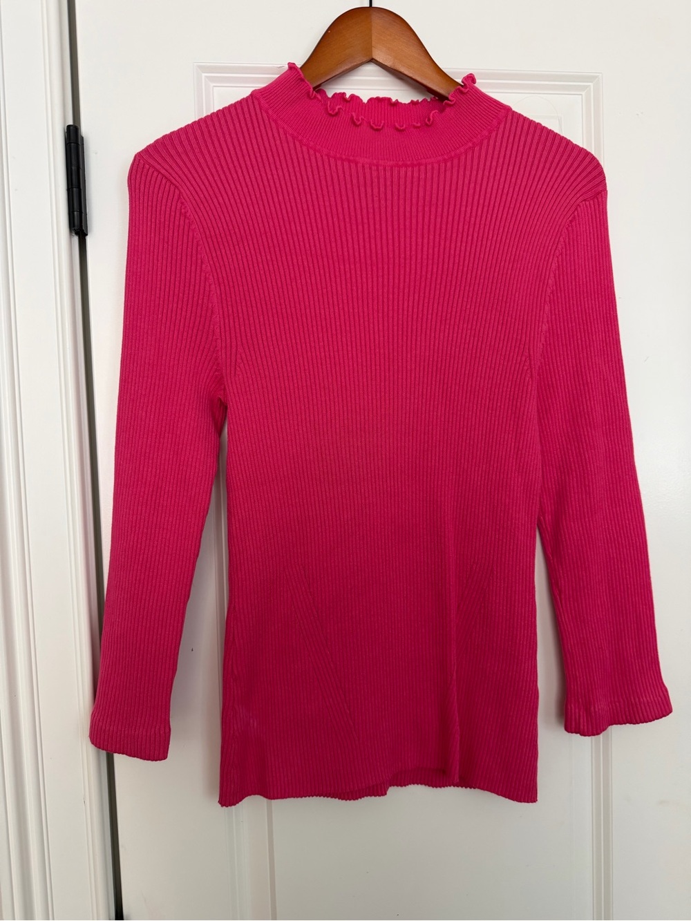 River Island Women’s Ribbed Mock Neck Top - Hot Pink